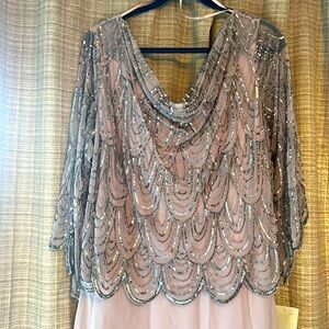 NWT Woman’s Beaded Blush Formal Gown